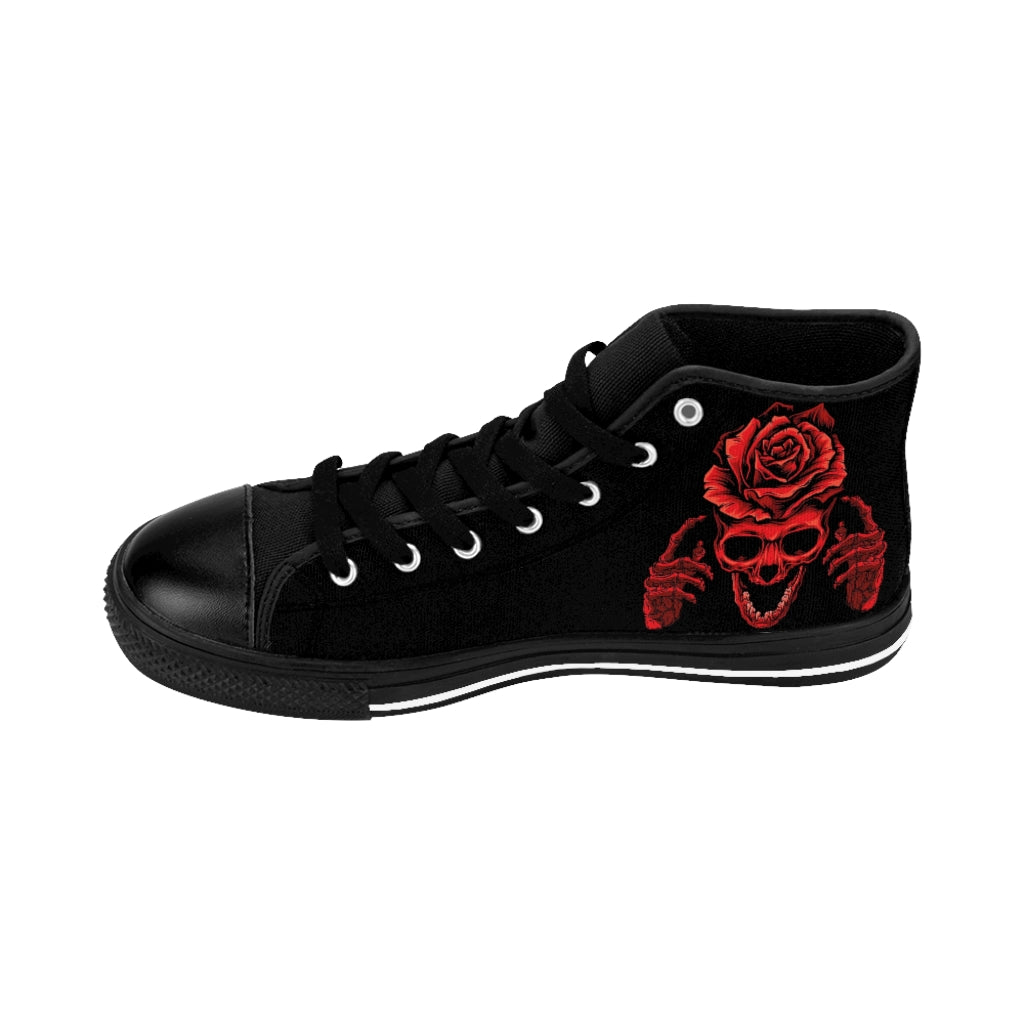 Roses & Skulls Men's High-top Sneakers