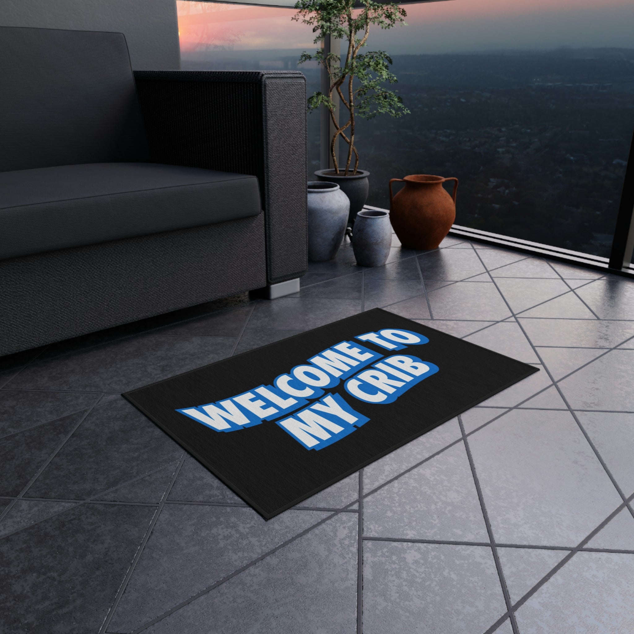 24"×36" Welcome To My Crib Outdoor Rug